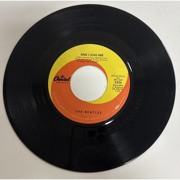The Beatles 45 Vinyl Capitol 5235 And I Love Her If I Fell Subsidiary Scranton - Picture 2 of 3
